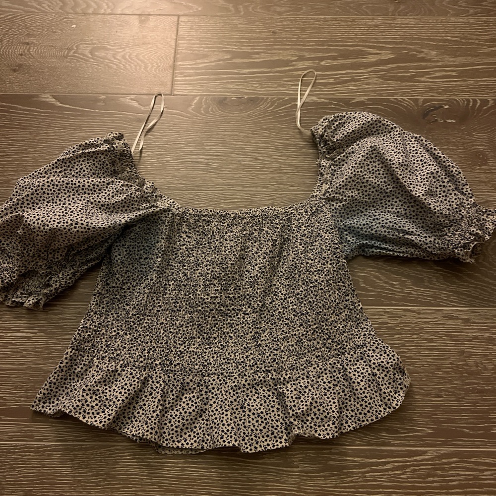 TOPSHOP smocked floral blouse